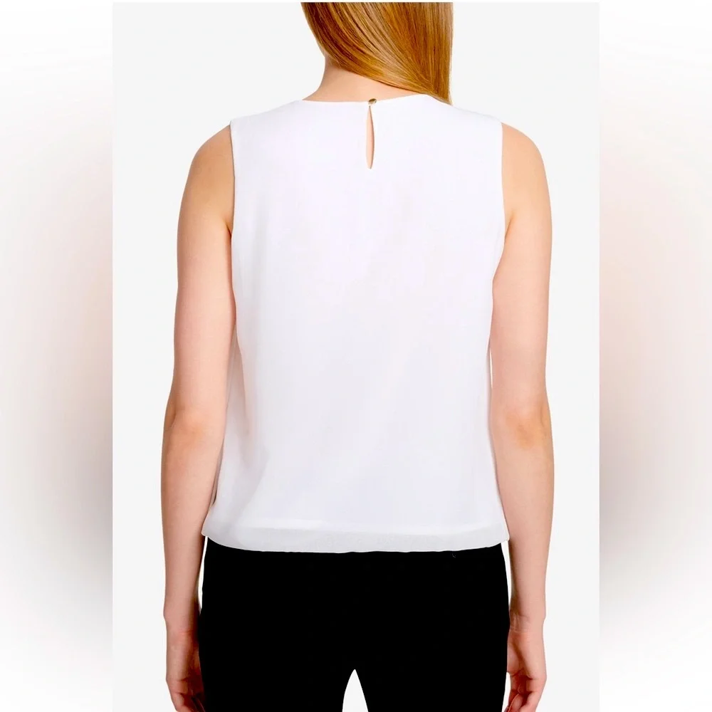 Calvin Klein Women’s Pleated Sleeveless Blouse - Picture 2 of 10